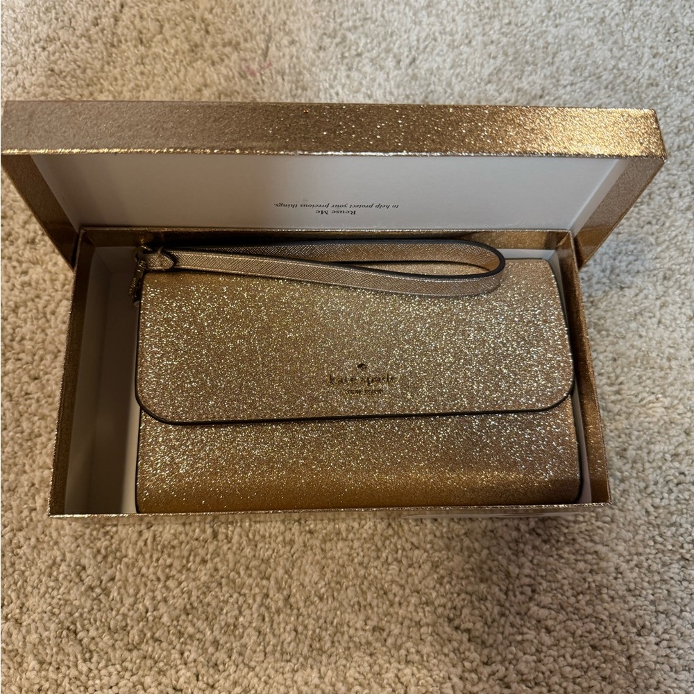 Kate Spade Gold Clutch Sleek Design